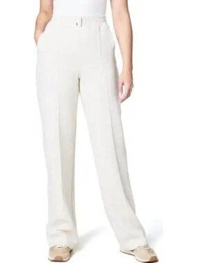 NWT SPANX AE Brushed Straight Leg Pants Heather Cream Small